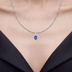Tanzanite Pendant With Diamonds 2.34 Carats 14K White Gold