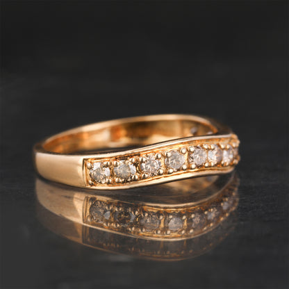 Champagne Diamond Ring 0.53 Carats 9K Yellow Gold
