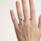 Blue Sapphire Ring With Diamonds 2.32 Carats 18K White Gold