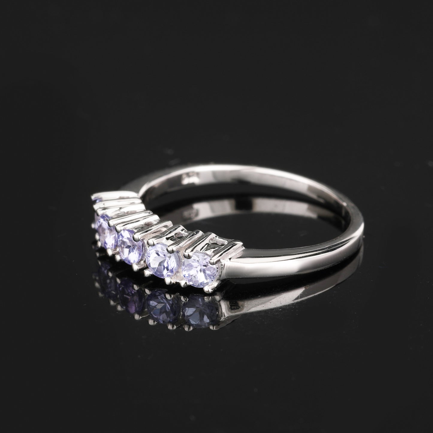 Natural Tanzanite Ring 0.35 Carats Sterling Silver