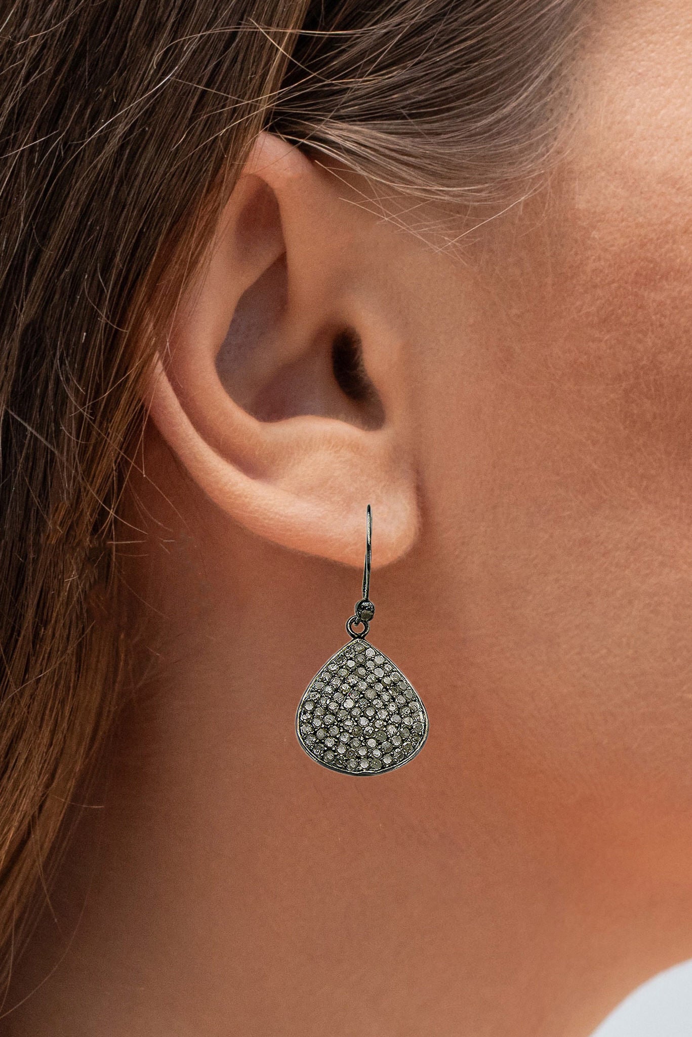 Diamond Cluster Earrings 2.6 Carats Sterling Silver