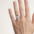 Blue Sapphire Ring 1.74 Carats Sterling Silver
