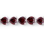 Garnet Heart Bracelet 15.4 Carats Sterling Silver