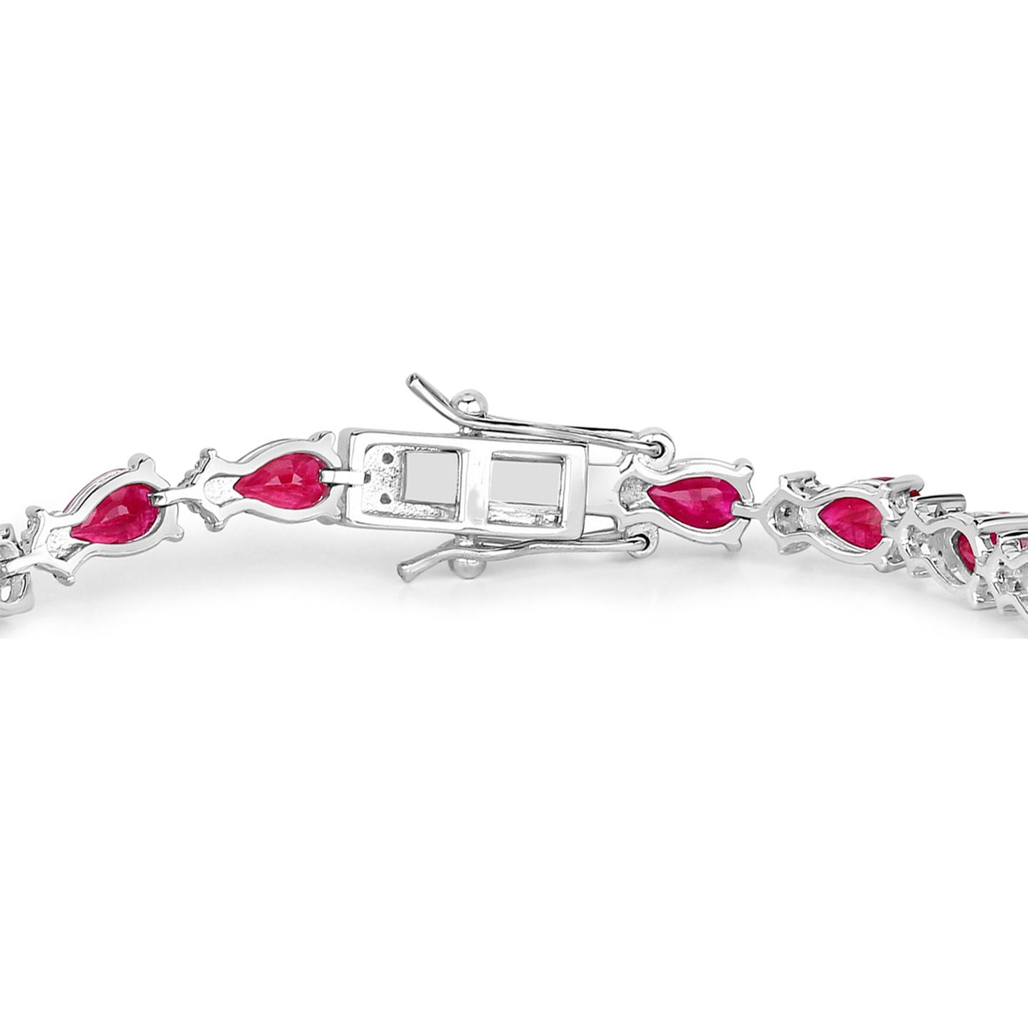Ruby Bracelet With Diamonds 8.86 Carats 14K White Gold