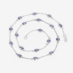 Tanzanite Necklace 5.92 Carats Sterling Silver