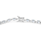 Aquamarine Tennis Bracelet 8.78 Carats Sterling Silver