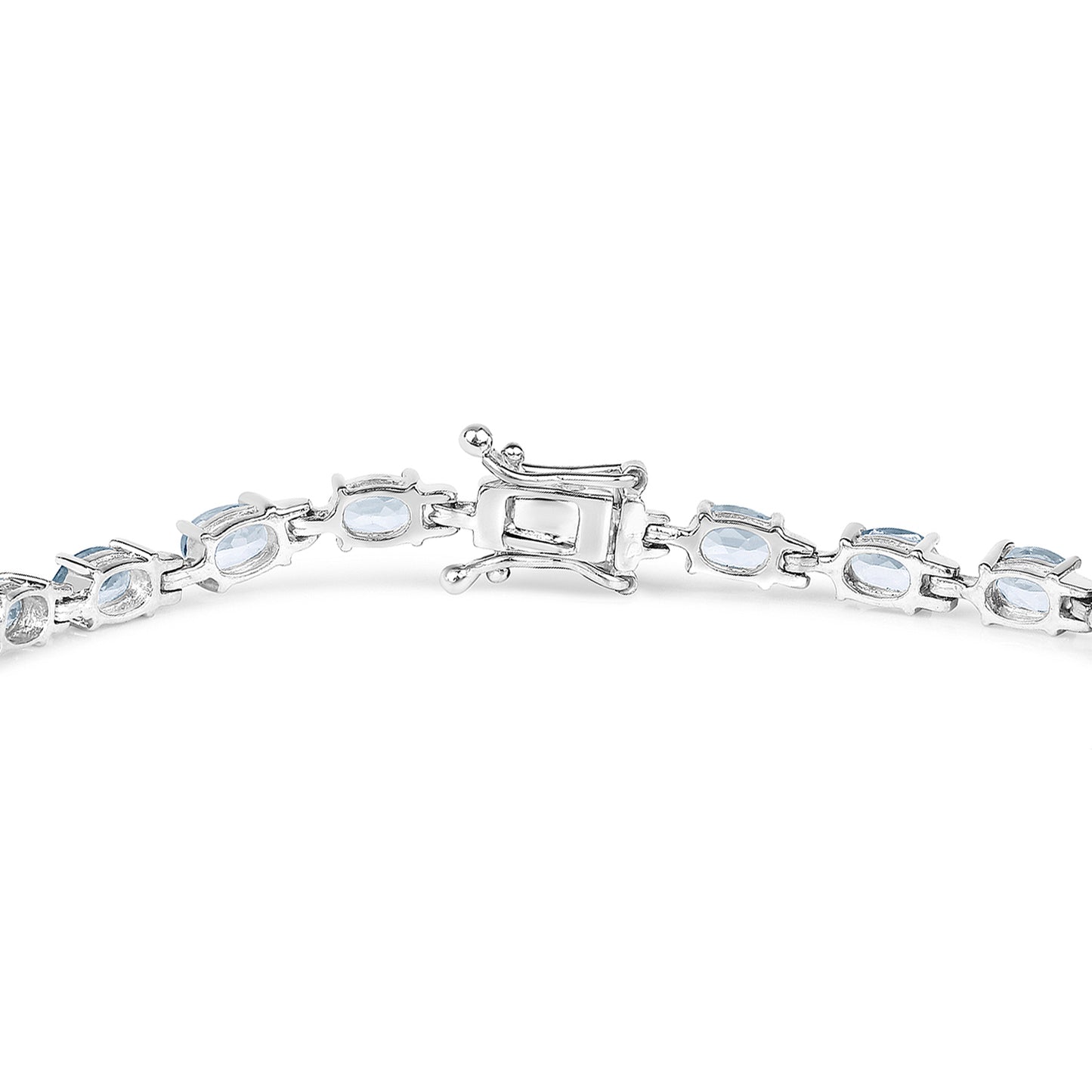 Aquamarine Tennis Bracelet 8.78 Carats Sterling Silver