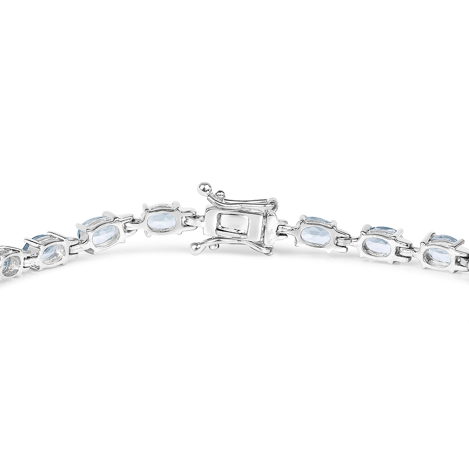 Aquamarine Tennis Bracelet 8.78 Carats Sterling Silver