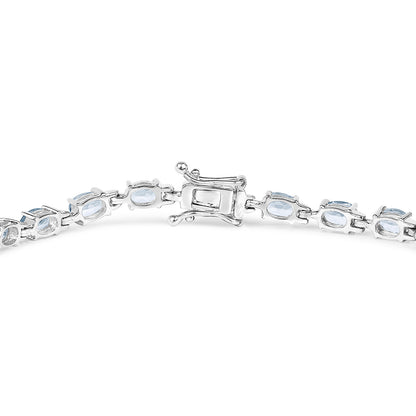 Aquamarine Tennis Bracelet 8.78 Carats Sterling Silver