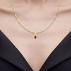 Ruby Pendant With Diamonds 1.52 Carats 14K Yellow Gold