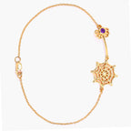 Amethyst Spider Bracelet 0.08 Carats Gold Plated Silver