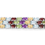 Natural Mixed Gemstones Bracelet 23.6 Carats Sterling Silver