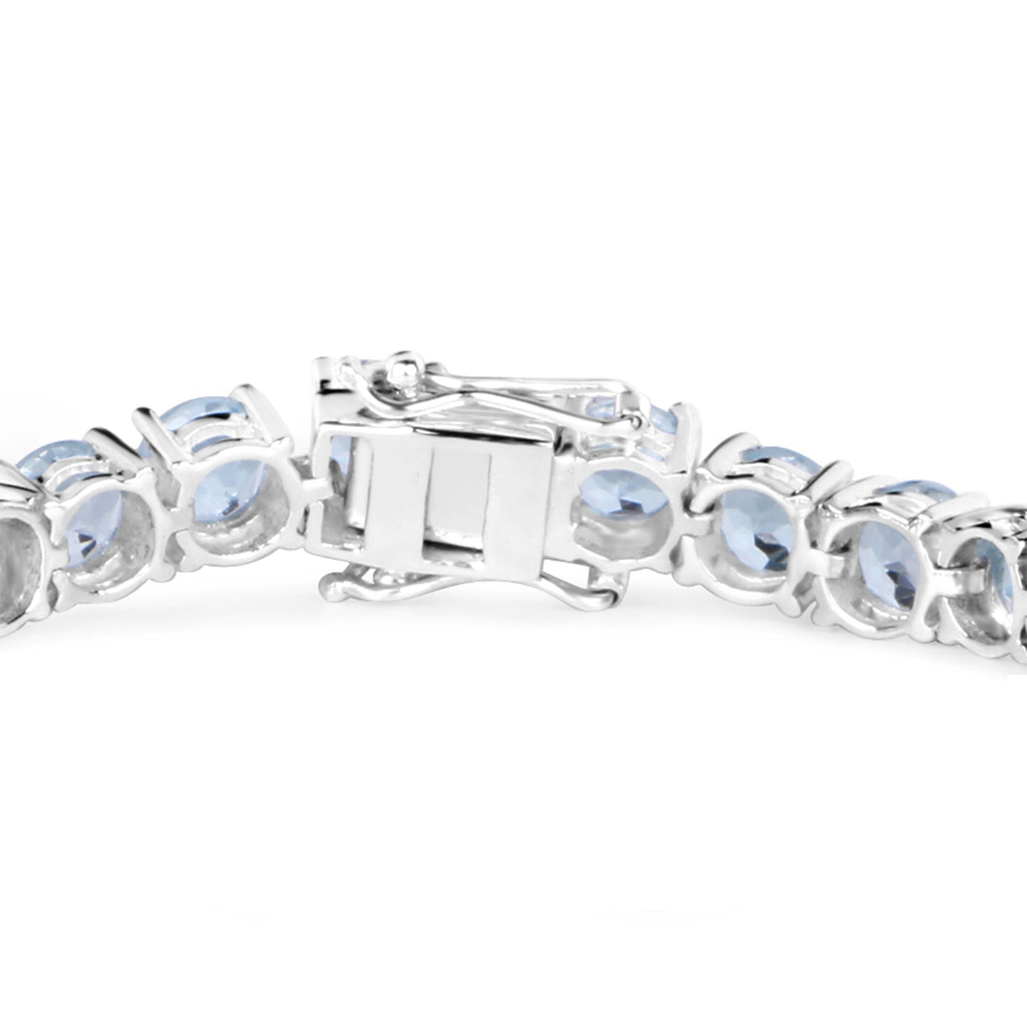 Blue Topaz Tennis Bracelet 26 Carats Sterling Silver