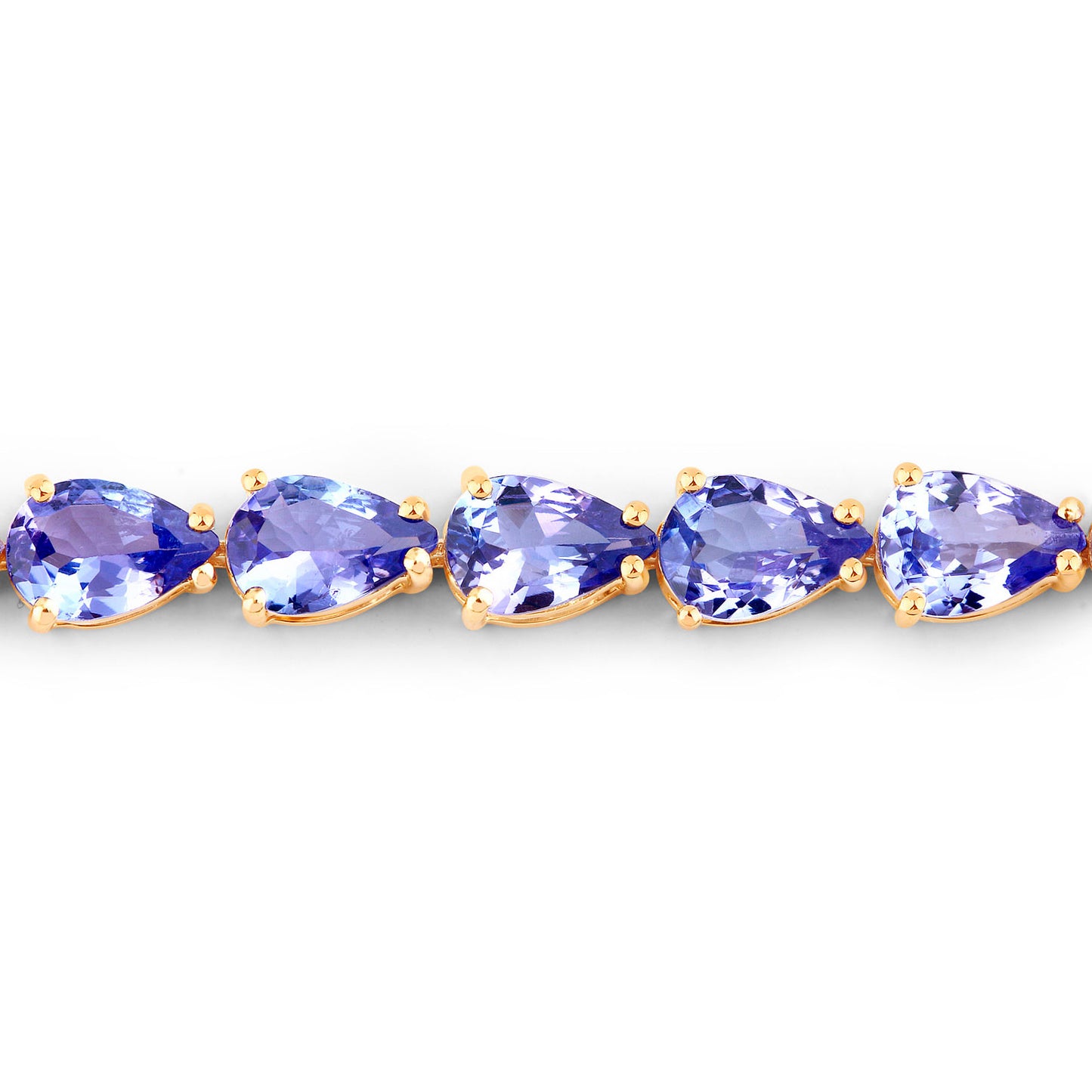 Tanzanite Tennis Bracelet 10.7 Carats 14K Yellow Gold