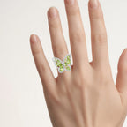 Peridot Butterfly Ring 4.5 Carats Sterling Silver