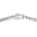 Ruby Bracelet 3.12 Carats 14K White Gold