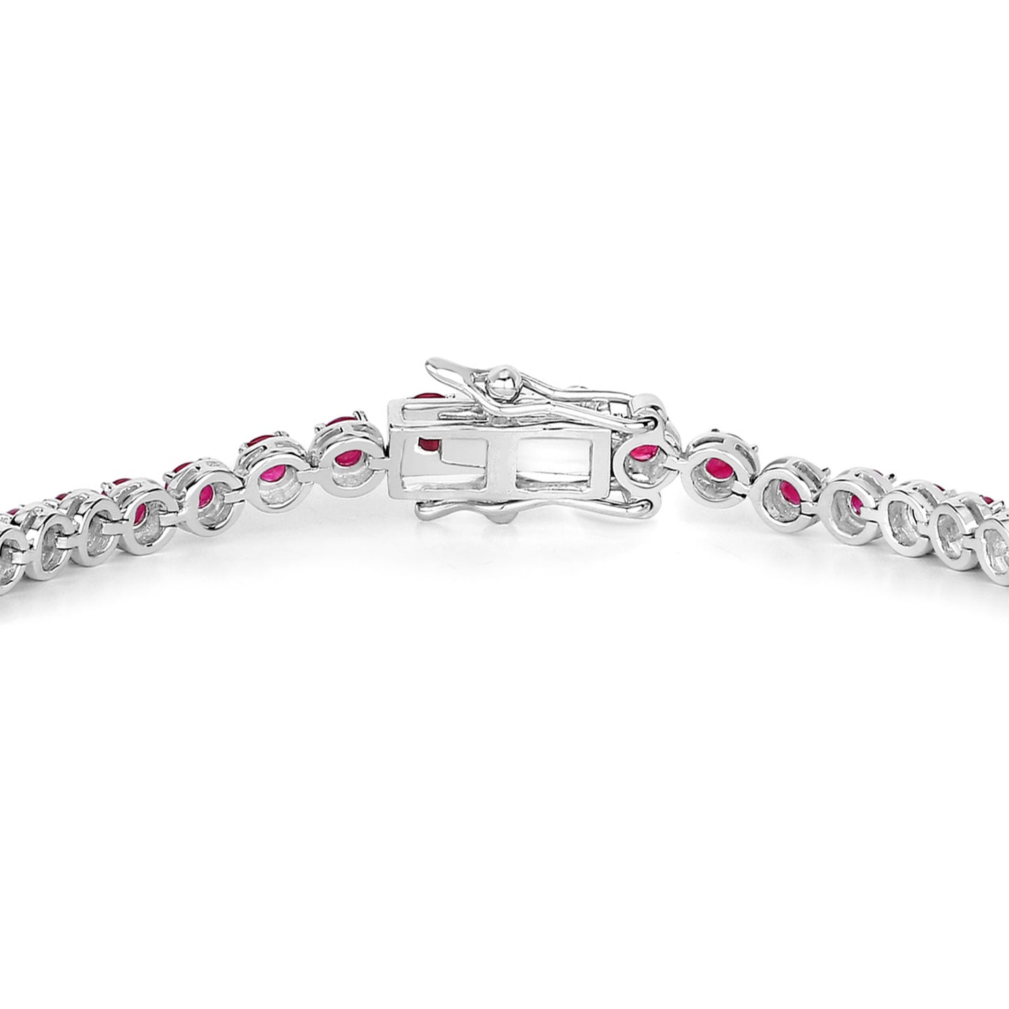 Ruby Bracelet 3.12 Carats 14K White Gold
