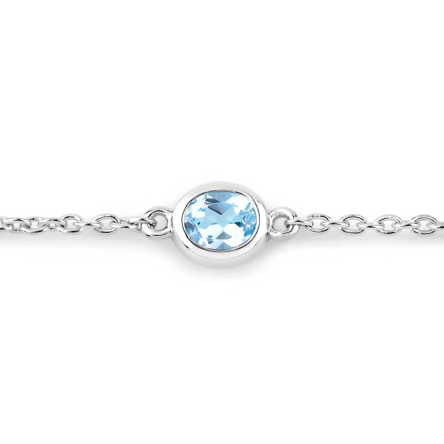 Blue Topaz Bracelet 1.78 Carats Sterling Silver
