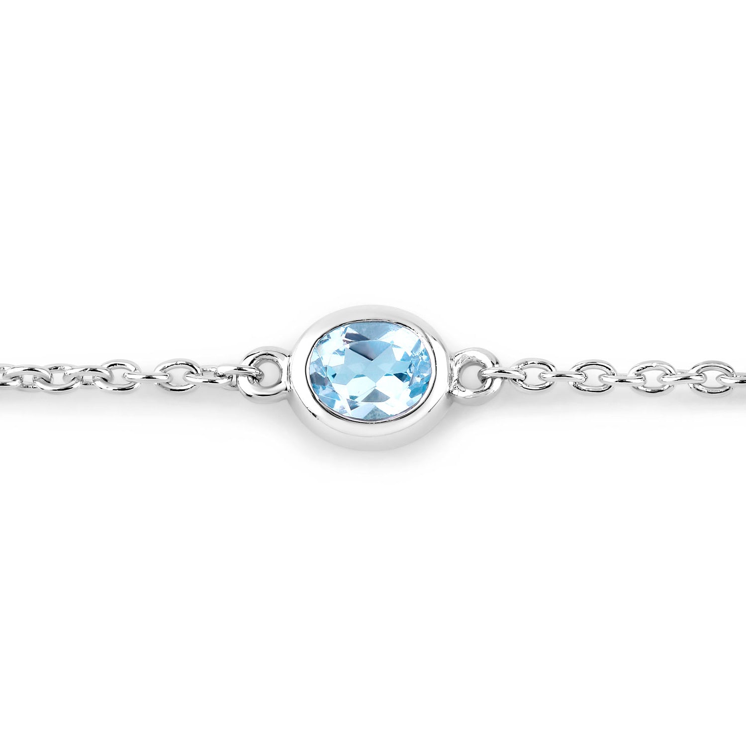 Blue Topaz Bracelet 1.78 Carats Sterling Silver