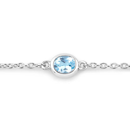 Blue Topaz Bracelet 1.78 Carats Sterling Silver