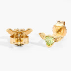 Peridot Bat Stud Earrings 0.34 Carats Gold Plated Silver