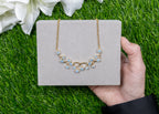 Blue Topaz Necklace 7.32 Carats Gold Plated Sterling Silver