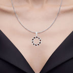 Garnet Pendant With White Topaz 2.3 Carats Sterling Silver