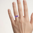 Amethyst Ring 3.16 Carats Sterling Silver
