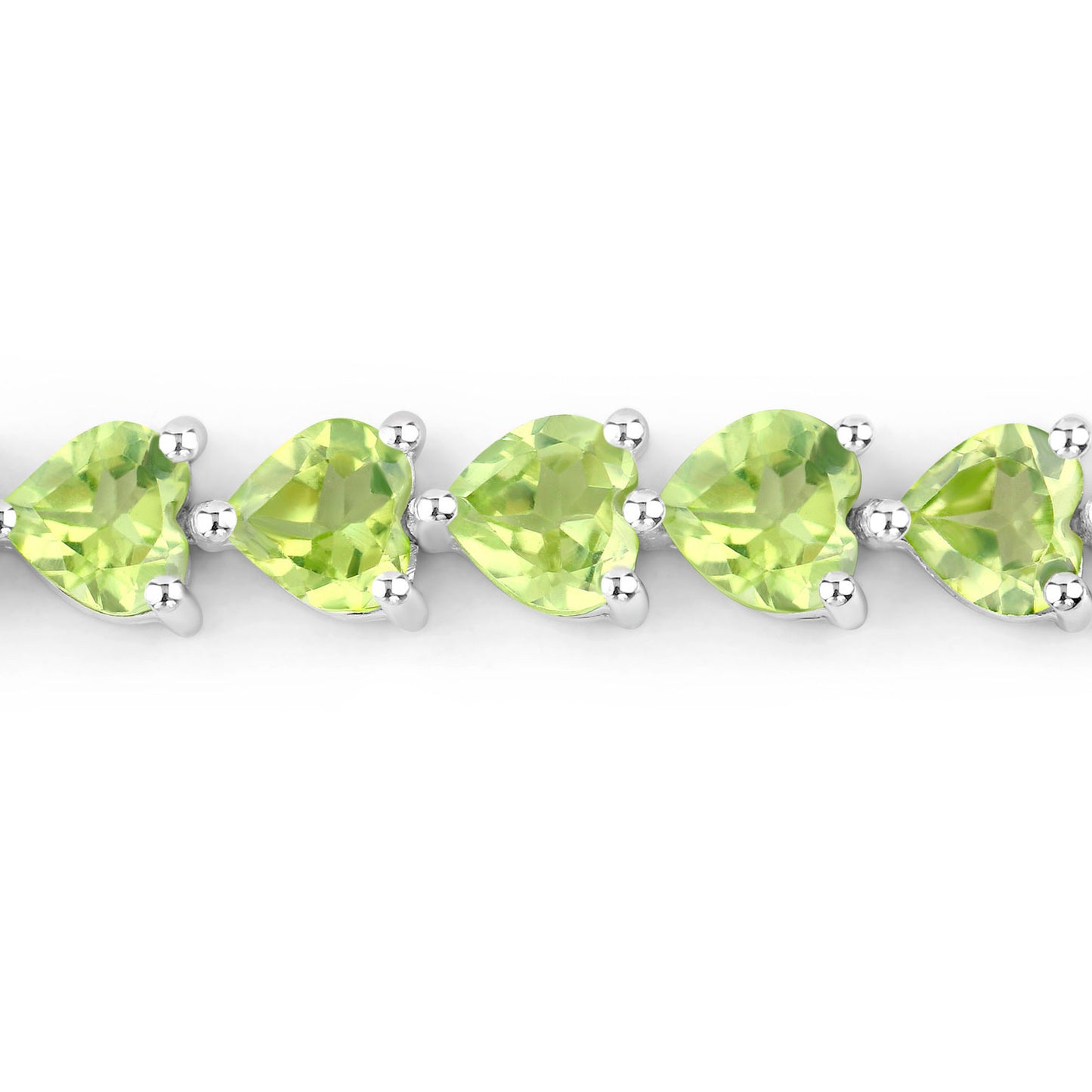 Peridot Tennis Bracelet 13.6 Carats Sterling Silver