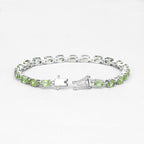 Peridot Tennis Bracelet 8.6 Carats Sterling Silver