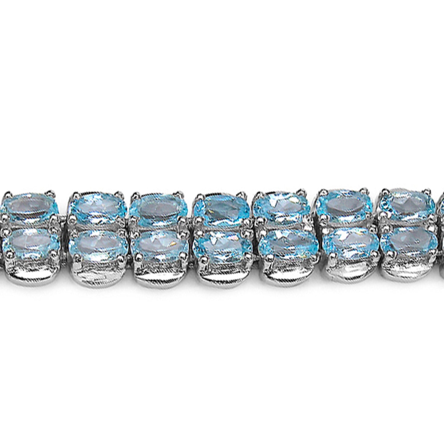 Blue Topaz Tennis Bracelet 17.9 Carats Sterling Silver