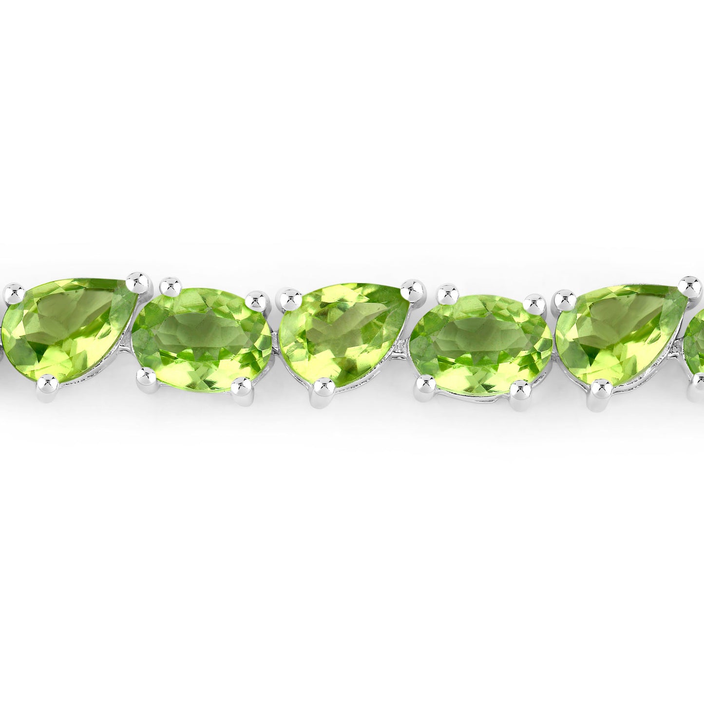 Peridot Tennis Bracelet 21.30 Carats Sterling Silver