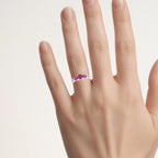 Ruby Ring With Diamonds 0.98 Carats 14K White Gold
