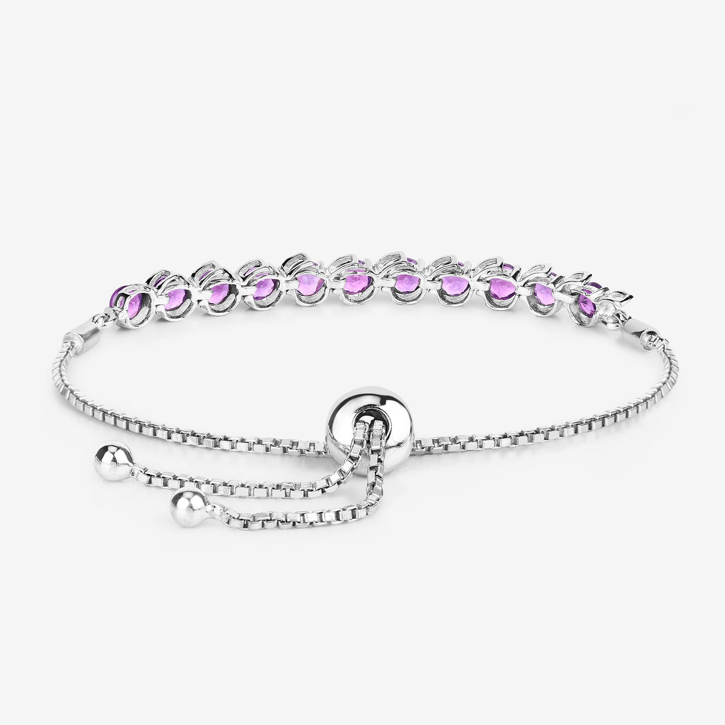 Amethyst Bracelet 2.62 Carats Sterling Silver