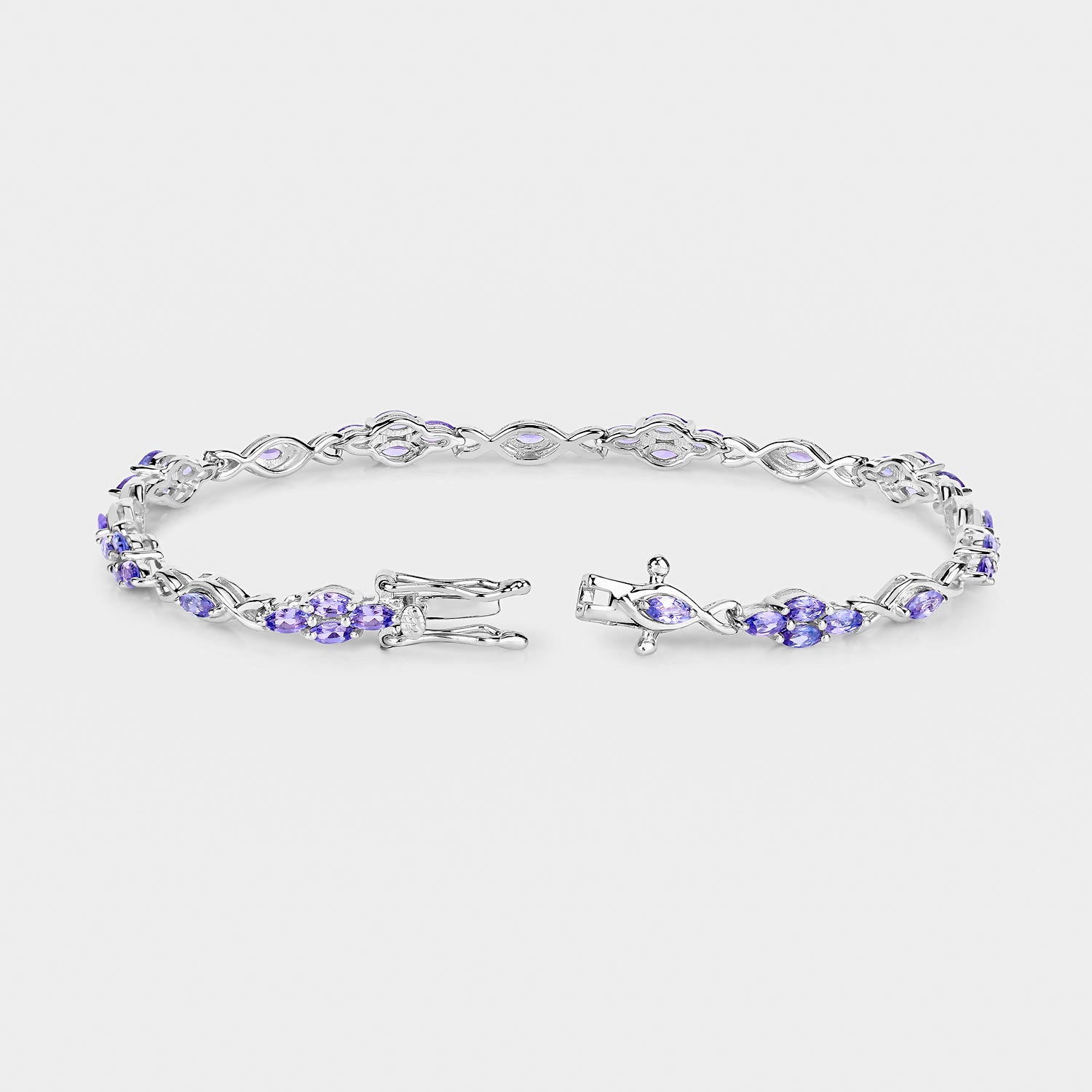 Tanzanite Bracelet 3.18 Carats Sterling Silver