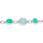 Natural Mixed Gemstones Bracelet 15.5 Carats Sterling Silver