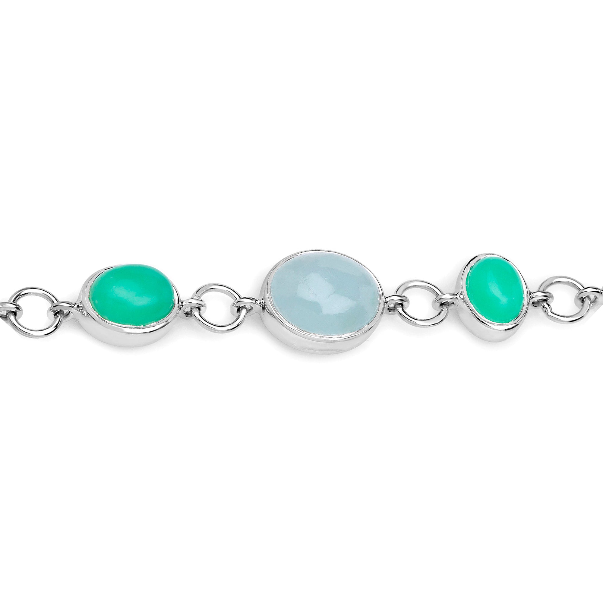 Natural Mixed Gemstones Bracelet 15.5 Carats Sterling Silver