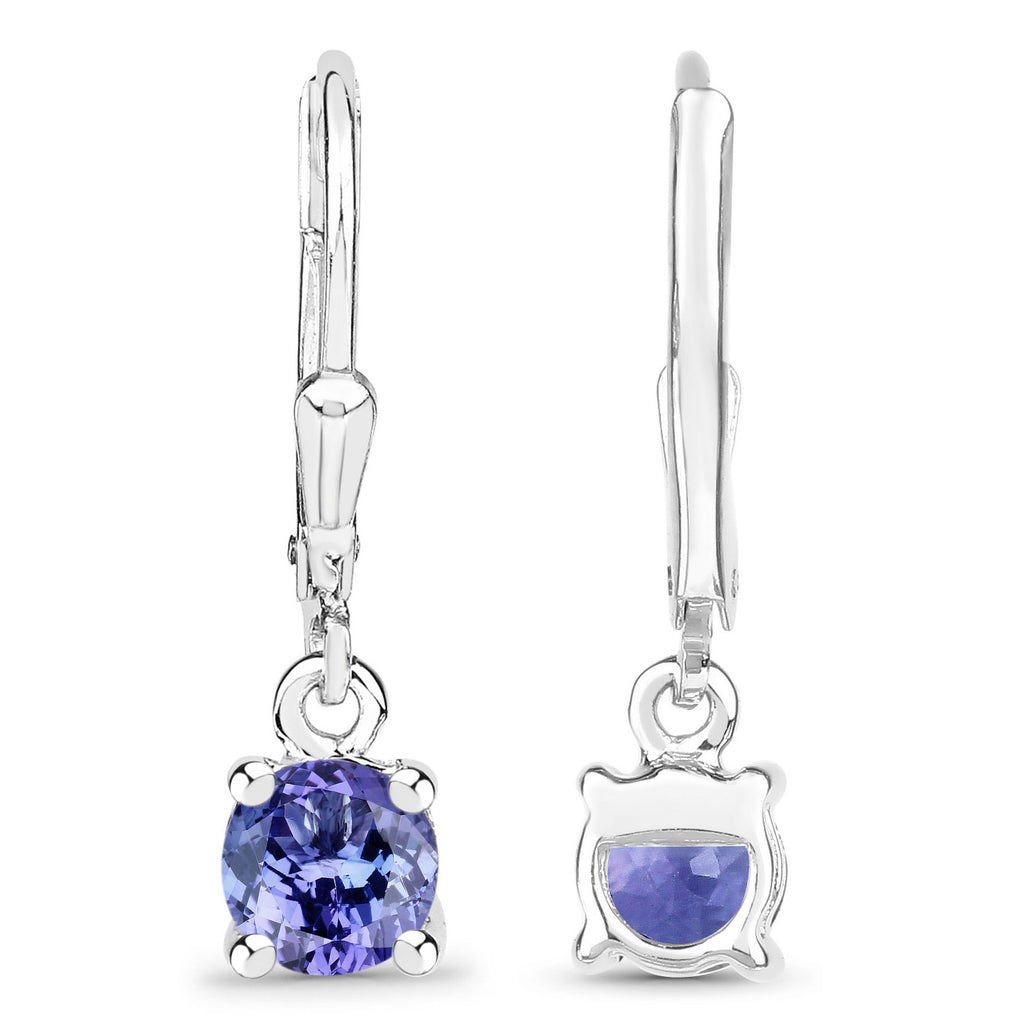 Tanzanite Earrings 0.92 Carats Sterling Silver