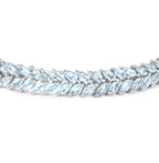 Aquamarine Tennis Bracelet 10.1 Carats Sterling Silver