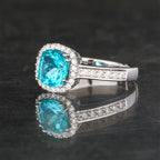Apatite Ring With Diamonds 1.85 Carats 9K White Gold
