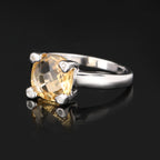 Citrine Ring With Diamonds 3.12 Carats Sterling Silver