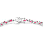 Ruby Bracelet With Diamonds 5.8 Carats 14K White Gold