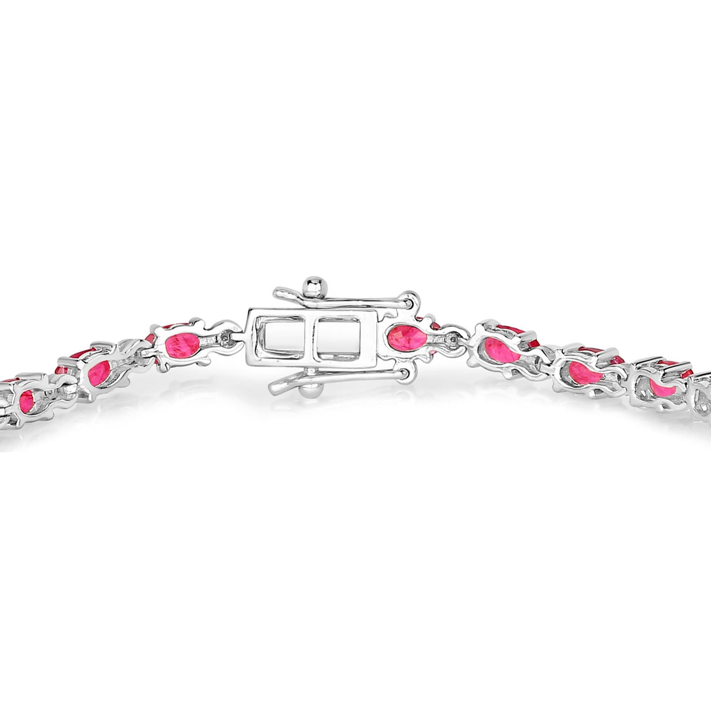 Ruby Bracelet With Diamonds 5.8 Carats 14K White Gold