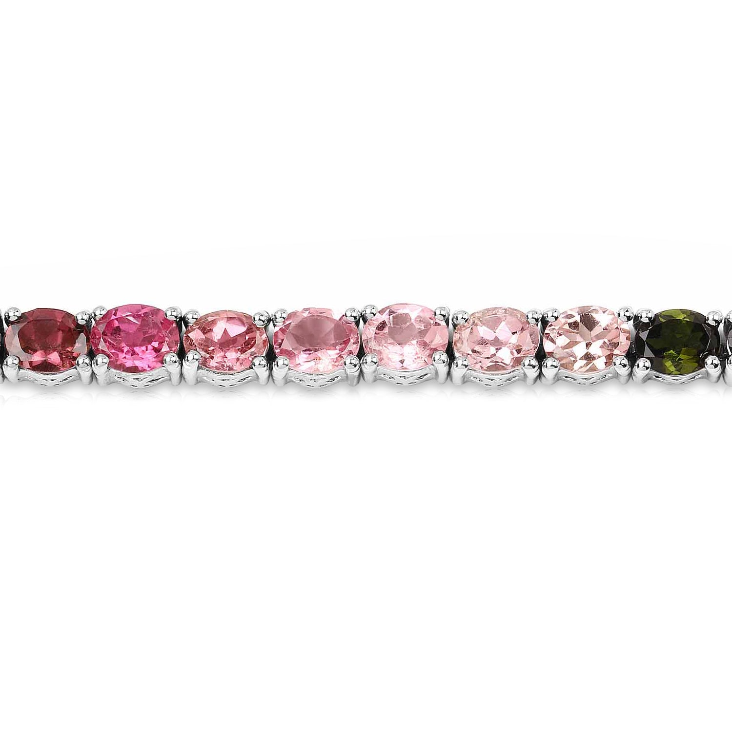 Multicolor Tourmaline Tennis Bracelet 11.1 Carats Sterling Silver