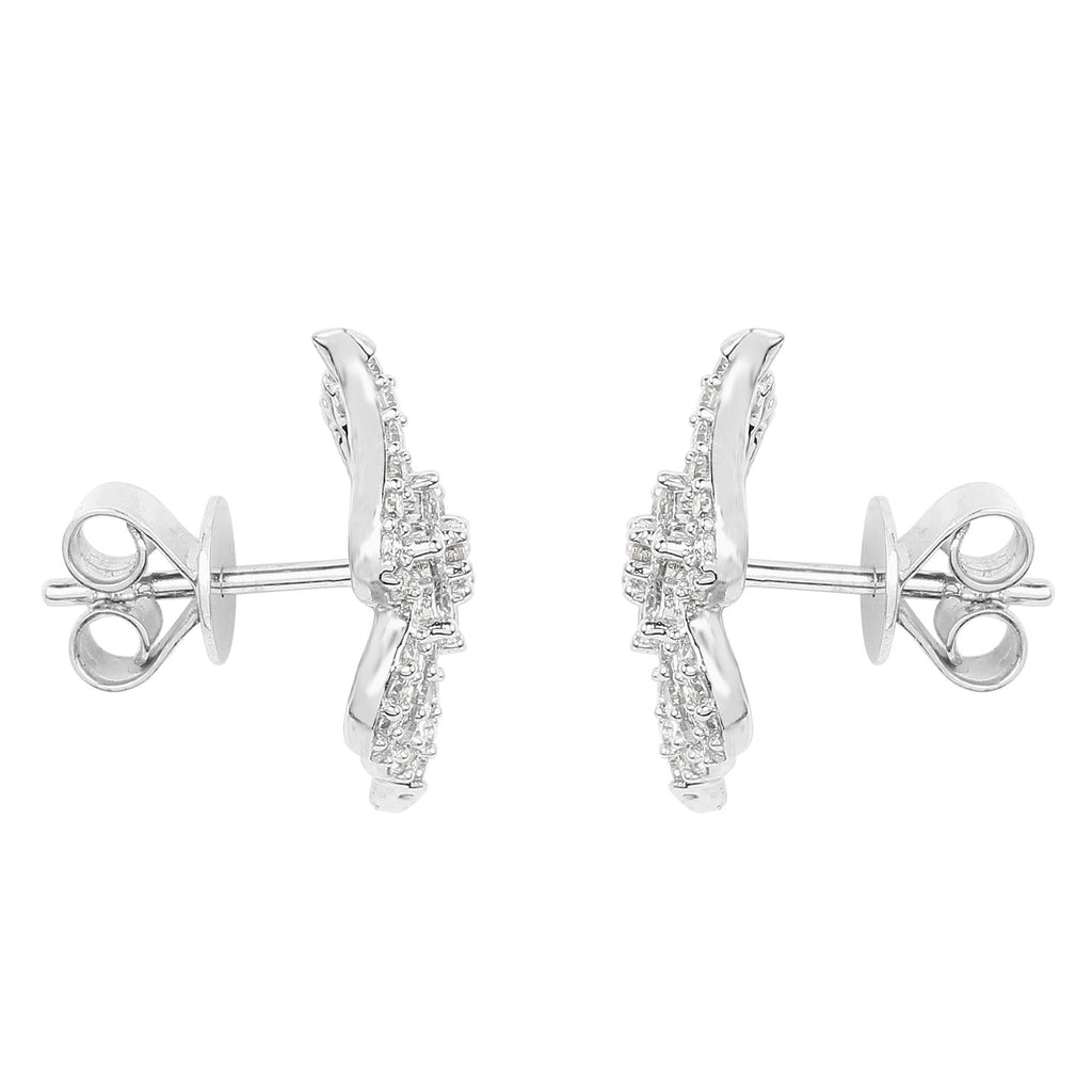 Diamond Stud Earrings 0.62 Carats 14K White Gold