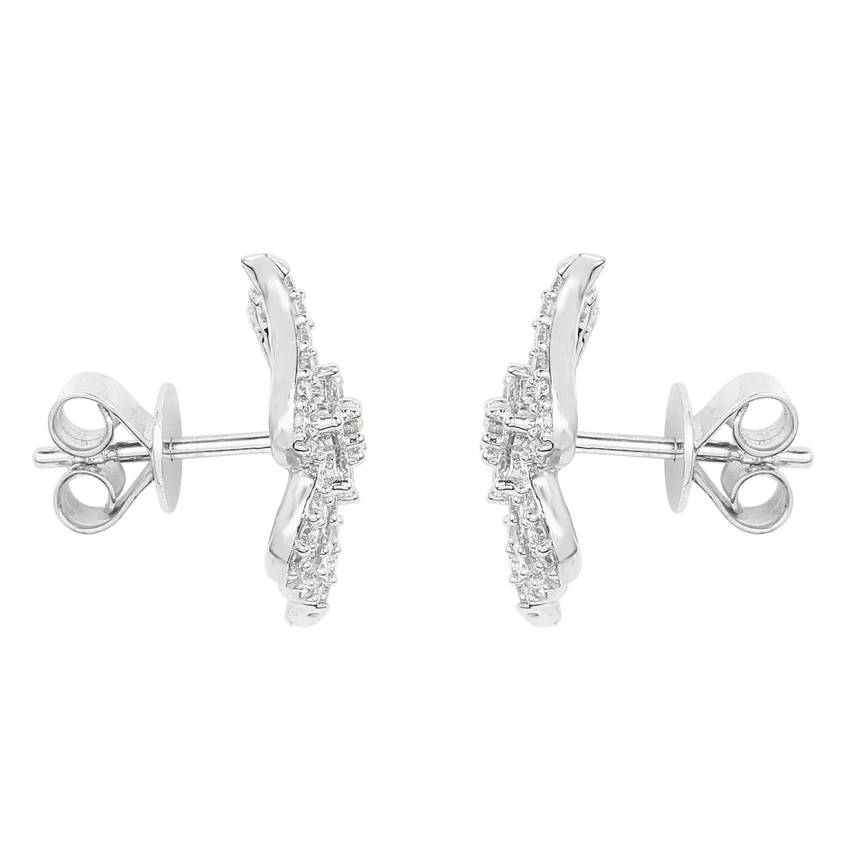 Diamond Stud Earrings 0.62 Carats 14K White Gold