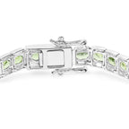 Peridot Tennis Bracelet 12.4 Carats Sterling Silver