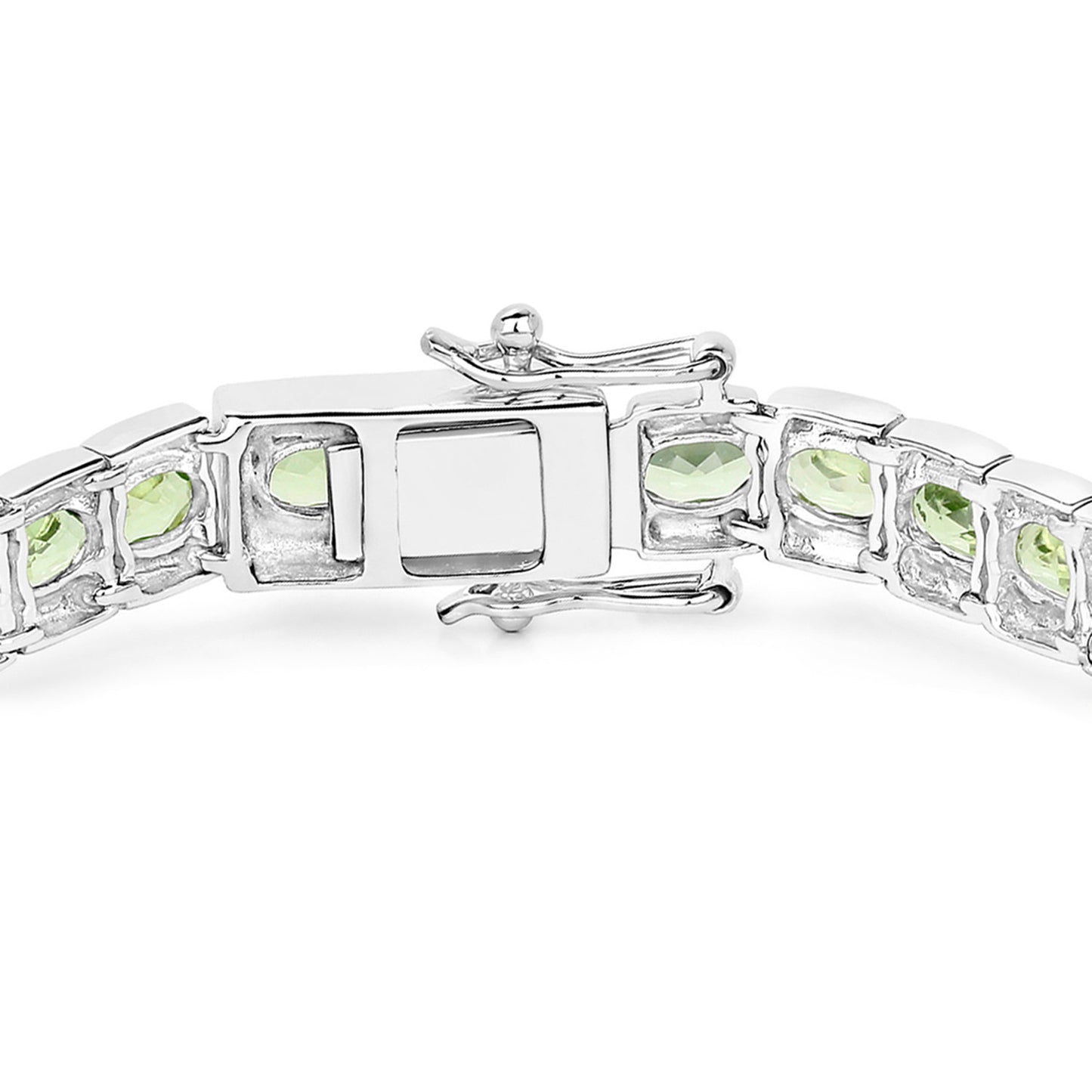 Peridot Tennis Bracelet 12.4 Carats Sterling Silver