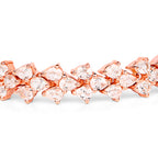 Morganite Tennis Bracelet 10.7 Carats Gold Plated Silver
