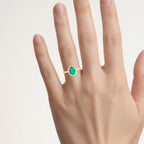 Zambian Emerald Ring With Diamonds 1.3 Carats 10K Yellow Gold